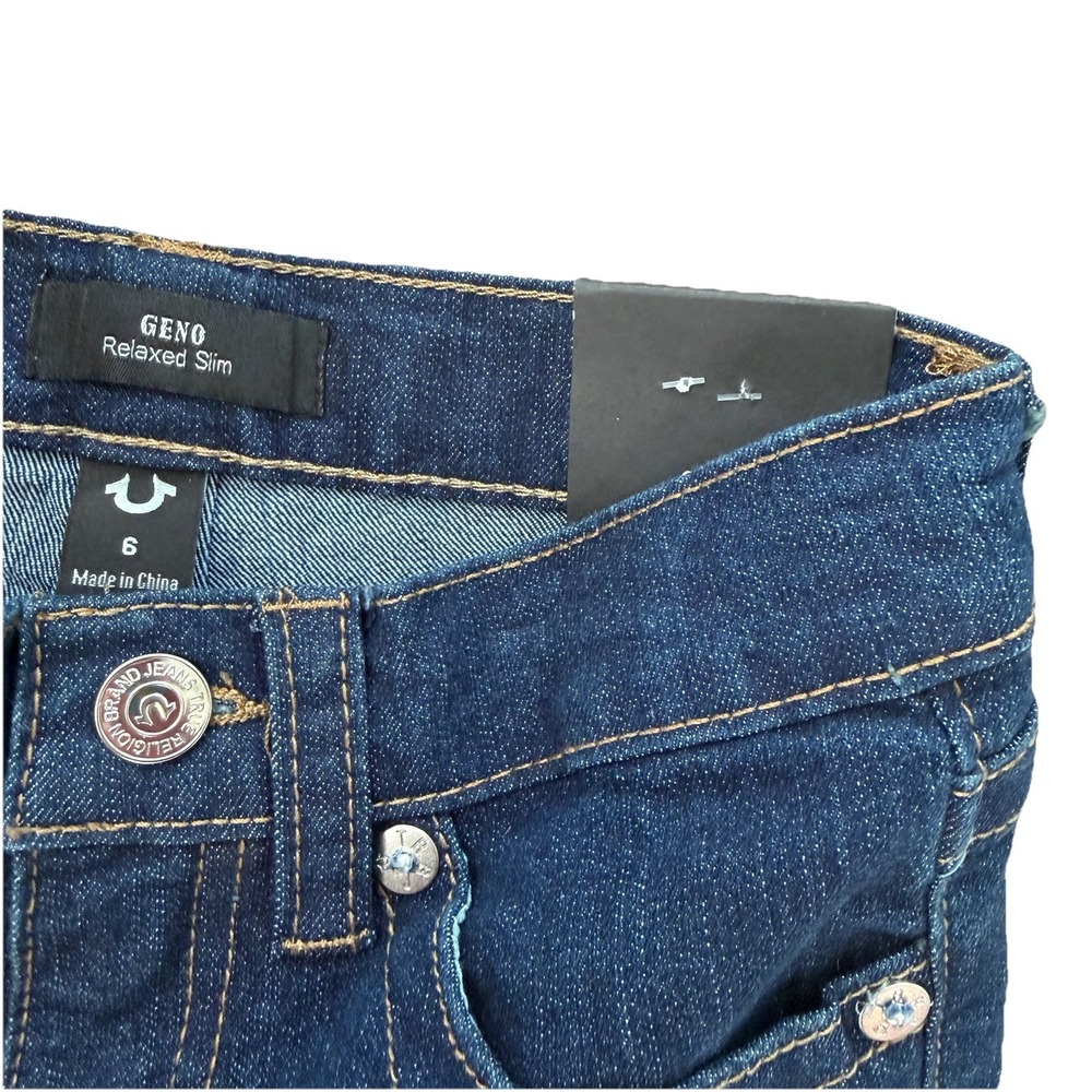NWT True Religion Girls Geno Relaxed Slim Denim Jeans Size 6 Adjustable Waist - Picture 5 of 5
